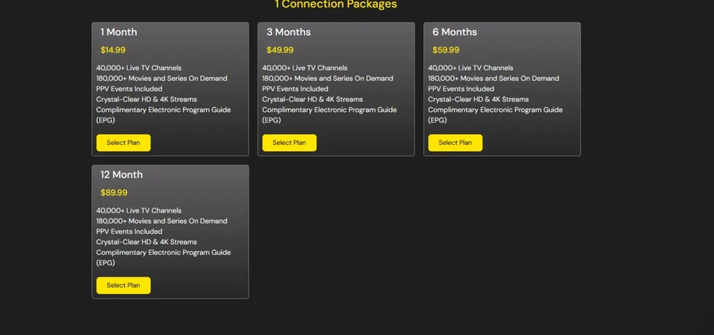 Yeah IPTV Pricing Plans and Value Breakdown